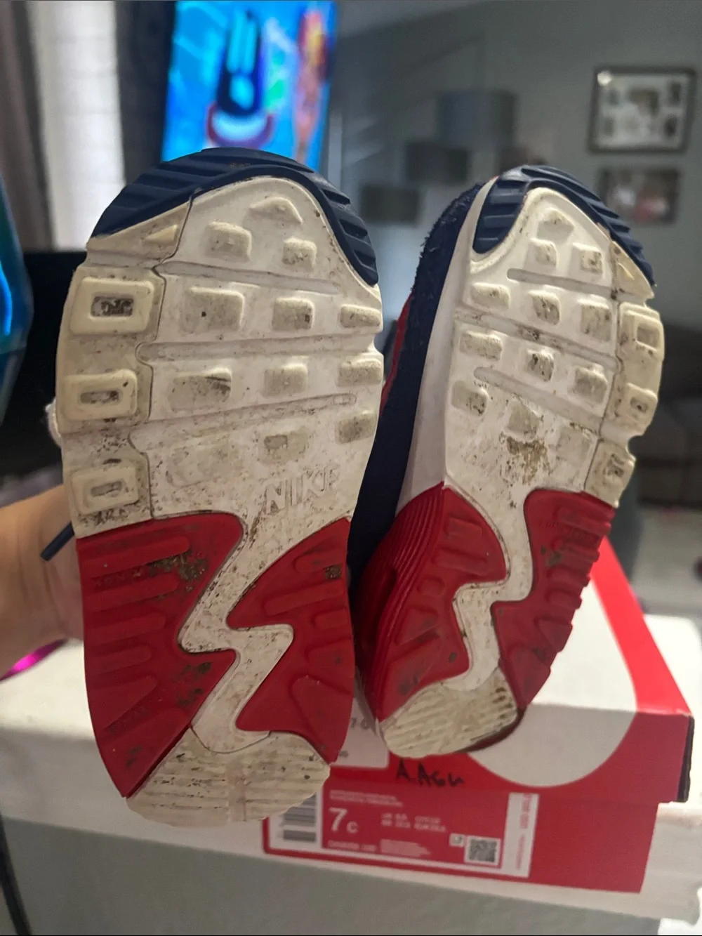 Nike Kids Red, Blue & White Low-Top Sneakers